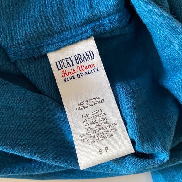 NWOT Lucky Brand teal long sleeve t shirt size S - Picture 8 of 8